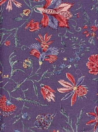 Les Fleurs Indienne, a mid-18th century Dutch print. This is the repro fabric, 5 yards for a gown.